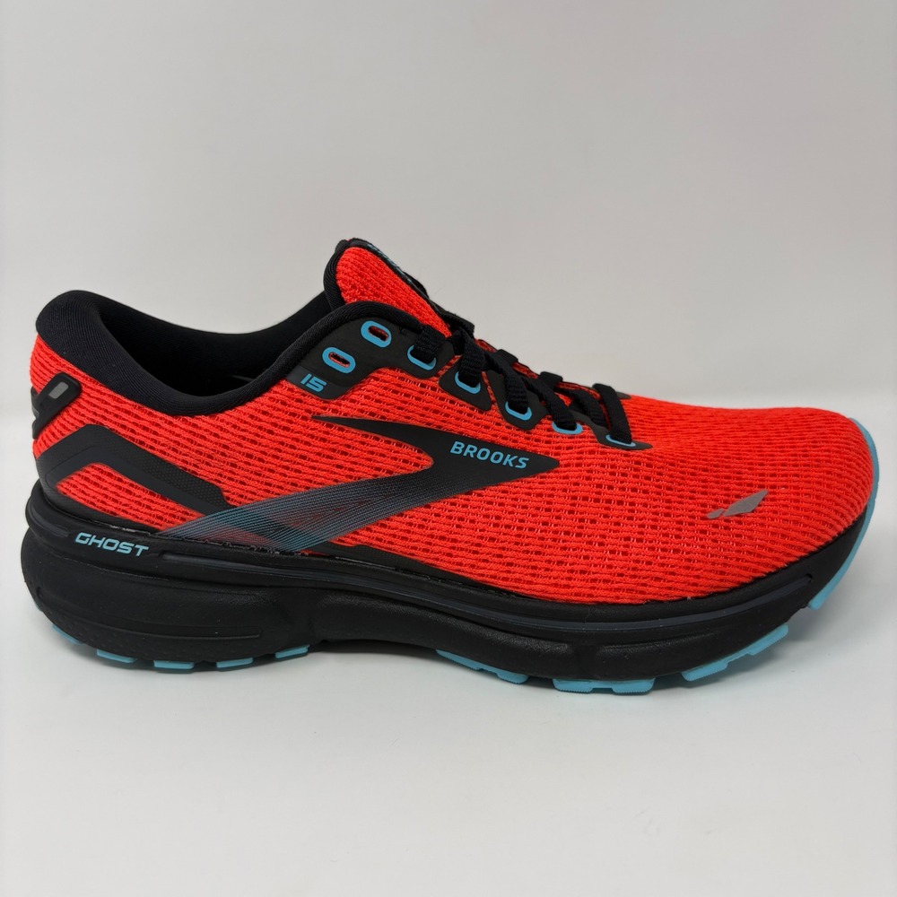 Brooks Ghost 15 Womens Size 6.5 Red Black Blue Running Shoes (1203801B617)